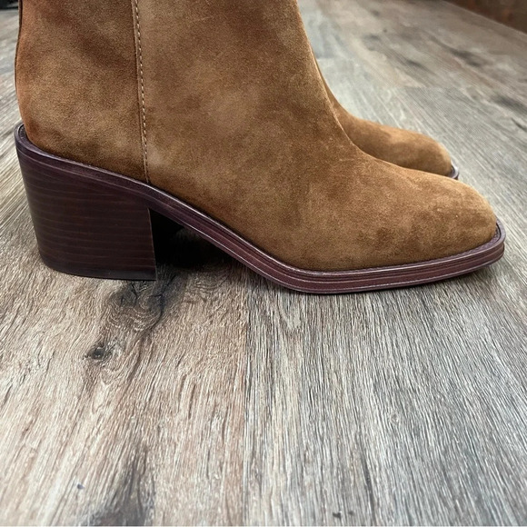 Loeffler Randall Suede Blakely Heeled Boots-Brown-Women’s size 9-Block Heel-NEW - Picture 5 of 13